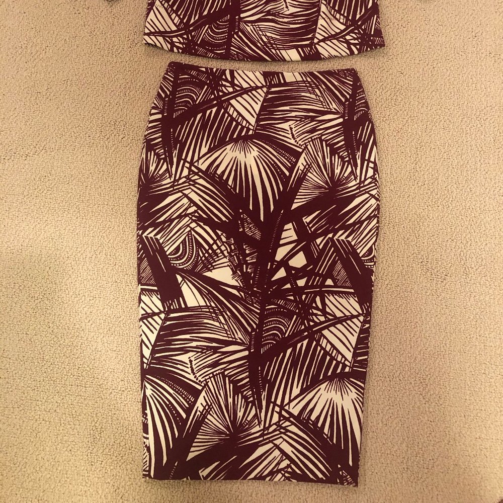 Elizabeth and James Ainsling palm-print skirt